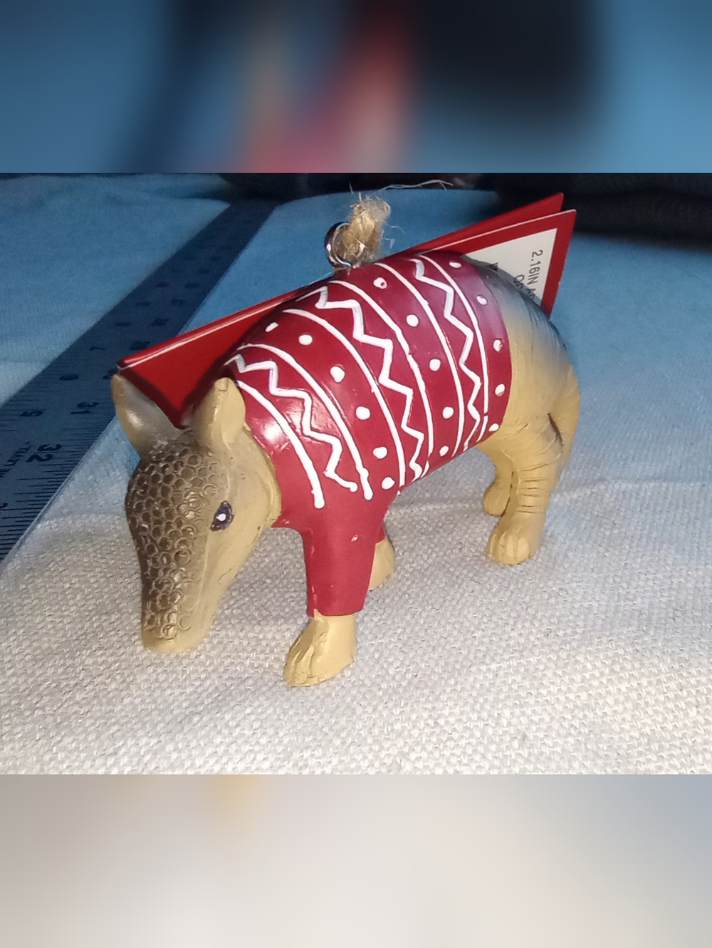 Shell-ebrate the Season: Festive Armadillo in a Holiday Sweater! 🎄